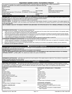 Appraisal Update and Completion Report