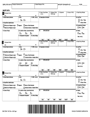 California Workers' Compensation Injury Form
