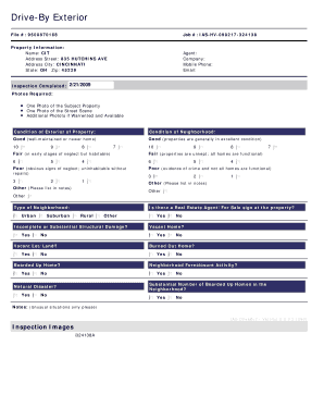 Drive-By Exterior Inspection Form