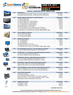 Computer Rental Order Form