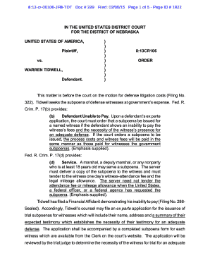 US Fact Witness Voucher Form OBD-3