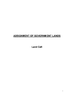 ASSIGNMENT OF GOVERNM ENT LANDS