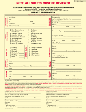 Miami-Dade County Building Permit Application