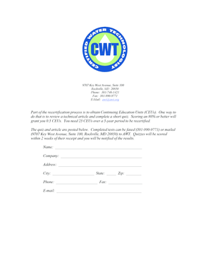Continuing Education Quiz for Recertification