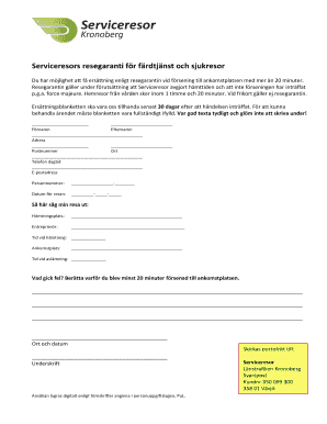 Travel Guarantee Claim Form