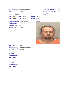 Sex Offender Registration Form