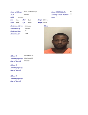Sex Offender Registration Form