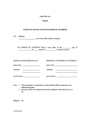 Notice of Revocation of Power of Attorney