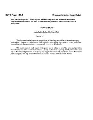 CLTA Form 103.6 Encroachments None Exist