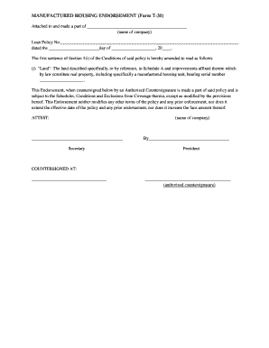 Manufactured Housing Endorsement