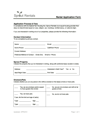 Rental Application Form