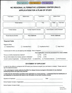 North Carolina Revocations and Crimes Statement Form