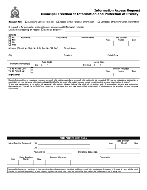 Municipal Freedom of Information Request Form