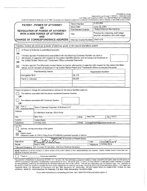 USPTO Revocation of Power of Attorney Form