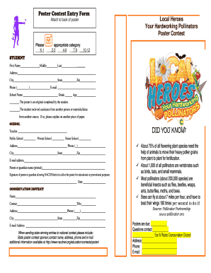 Local Heroes Pollinator Poster Contest Entry Form