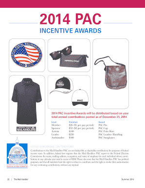 2014 PAC Incentive Awards Form