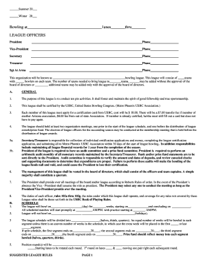 Bowling League Bylaws Template