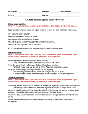 Hummingbird Feeder Protocol