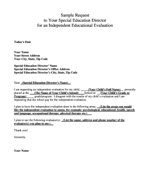 Request for Independent Educational Evaluation
