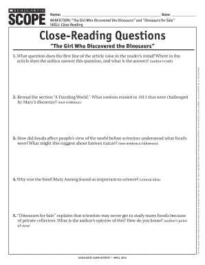 Scholastic Scope Activity Worksheet