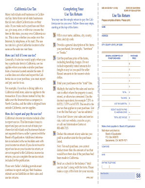 California Use Tax Return