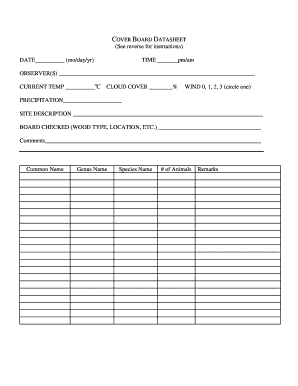 Cover Board Data Sheet