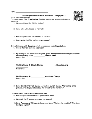 IPCC Climate Change Assessment Form