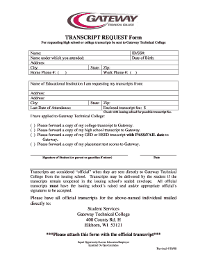 Transcript Request Form