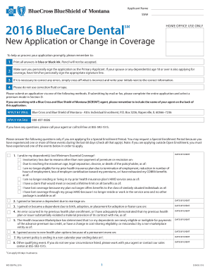 BlueCare Dental Application Form