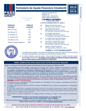 Formulario de Ayuda Financiera Estudiantil 2015