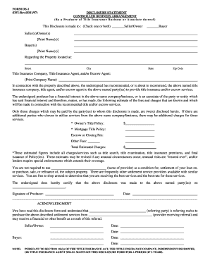 Form DS-1 Disclosure Statement