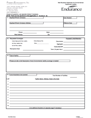Environmental Impairment Liability Application