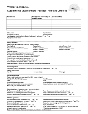 WasteHaulerGuard Supplemental Questionnaire