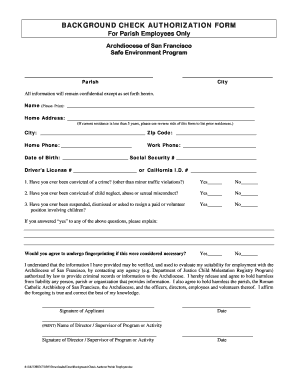 Background Check Authorization Form