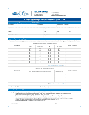 Flexible Spending Reimbursement Request Form