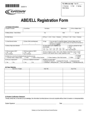 ABE/ELL Registration Form