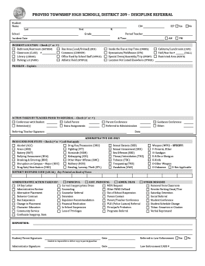 PROVISO TOWNSHIP HIGH SCHOOLS DISTRICT 209 DISCIPLINE