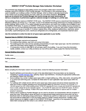 ENERGY STAR Portfolio Manager Data Collection Worksheet