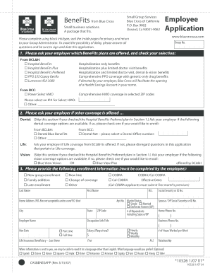 Blue Cross California Employee Benefits Application