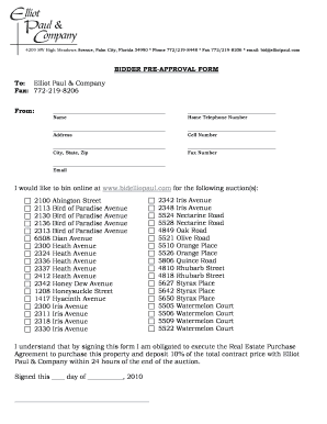 Bidder Pre-Approval Form