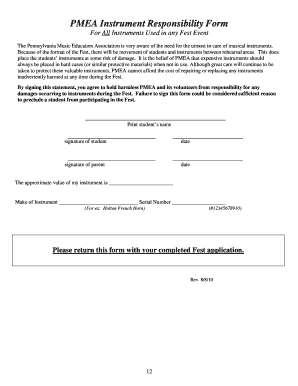 PMEA Instrument Responsibility Form