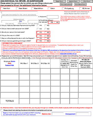 2009 Hamilton Individual City Income Tax Return