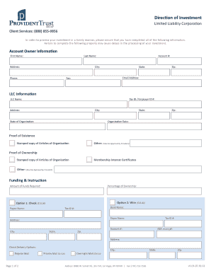 Direction of Investment Form