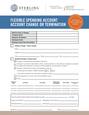 Flexible Spending Account Change Form