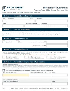 Direction of Investment Form
