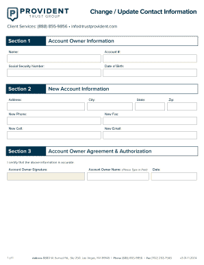 Change Update Contact Information