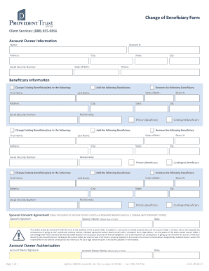 Change of Beneficiary Form