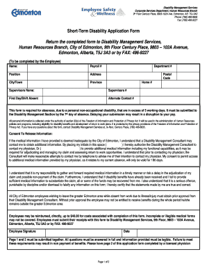 Short-Term Disability Application Form