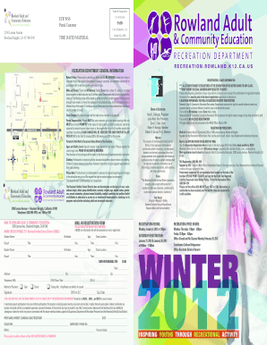 Recreation Department Registration Form