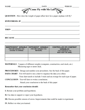 Science Lab Report Form